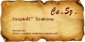 Csipkó Szabina névjegykártya